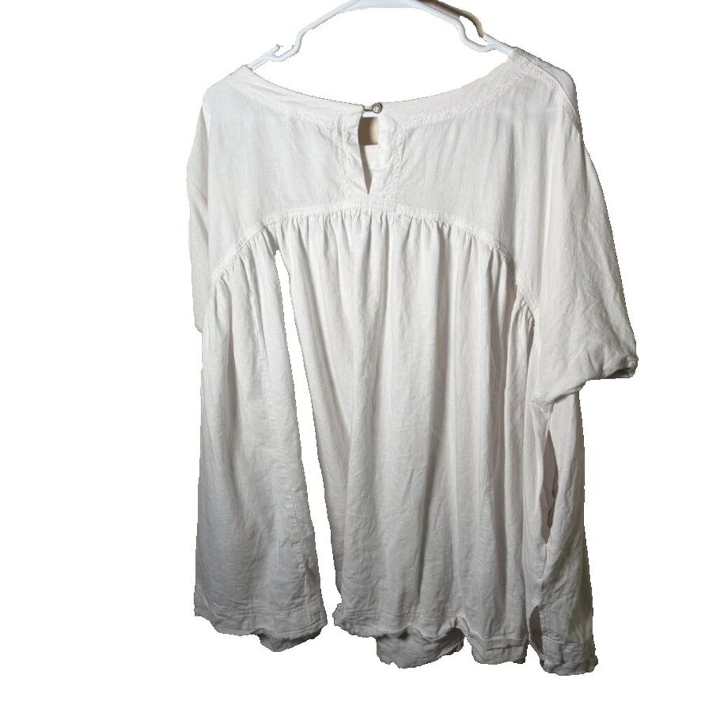We The Free People Tunic Top Women's Medium Ivory Oversized Pocket Casual Boho - Picture 2 of 8